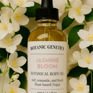 Jasmine Bloom Botanical Body Oil – Floral, Romantic, Plant-Based Skincare | 3.4 fl oz (100g)