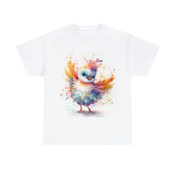 T-shirt d'oiseau | chemise animal | t-shirt blanc | amoureux des animaux | cadeau | vêtements de tous les jours | 100 % coton | T-shirt en coton | amateur d'oiseaux | haut coloré