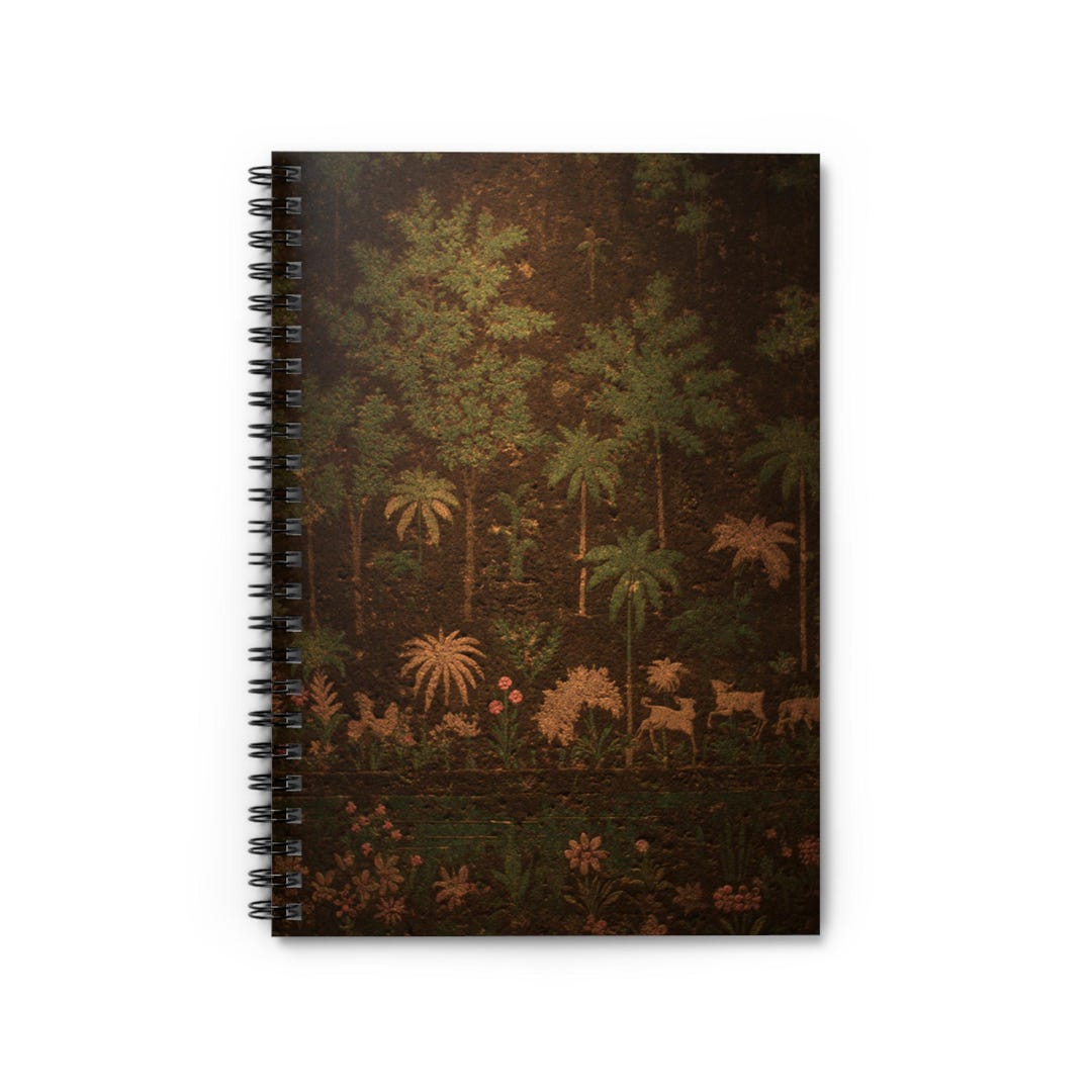 Vintage Jungle Pattern Spiral Notebook | Ruled Line - Etsy