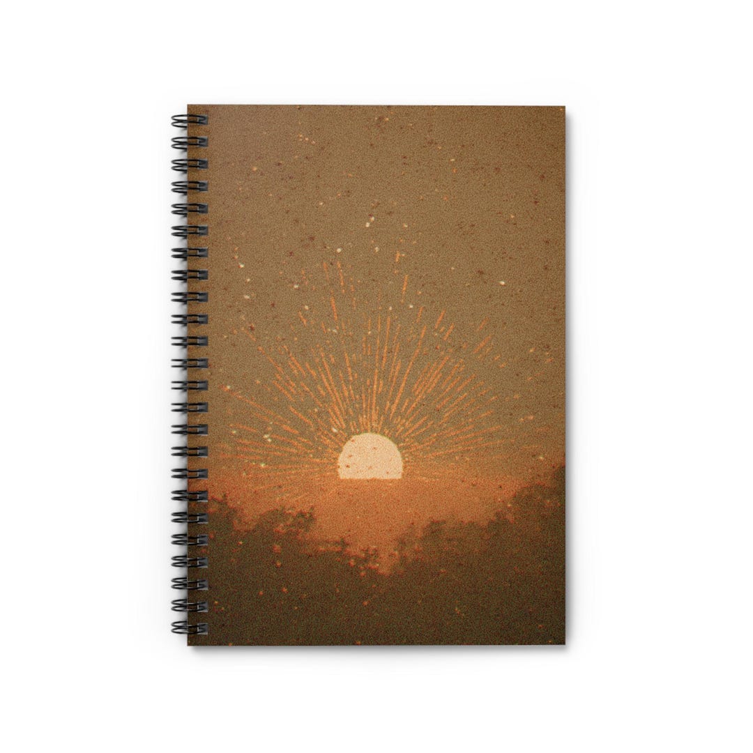Sunrise Illustration Spiral Notebook | Ruled Lined Journal - Etsy
