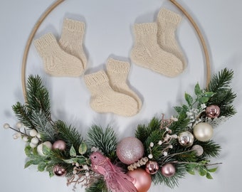 Baby Wool Socks / Hand Knitted Wool Socks / Newborn Socks / Preemie Wool Socks / Pure Wool Socks / Baby Shower Gift