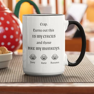 Personalized “Those Are My Monkeys” Monkey Faces Mug | Funny Mugs | Customizable Children Names, Funny Gift For Friend, Boss, or Daughter