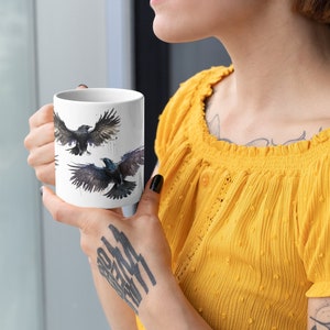 Raven Mug Ravens Bird Mug Raven Decor Goth Mug Raven Gifts Gothic Mug The Raven Crow Mug Book Lover Mug Raven Queen