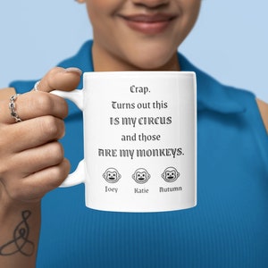 Personalized “Those Are My Monkeys” Monkey Faces Mug | Funny Mugs | Customizable Children Names, Funny Gift For Friend, Boss, or Daughter