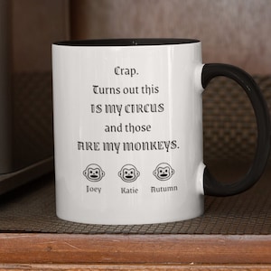 Personalized “Those Are My Monkeys” Monkey Faces Mug | Funny Mugs | Customizable Children Names, Funny Gift For Friend, Boss, or Daughter