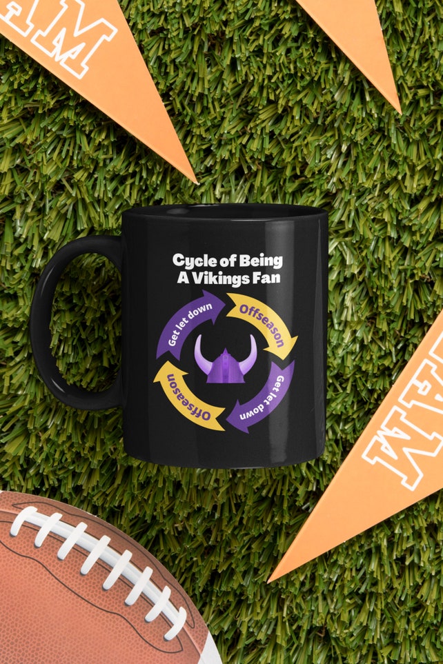 Funny Minnesota Vikings Football Black Coffee Mug, 11oz Premium Quality Gift Idea, Minnesota Sports Fans, Christmas Present For Him