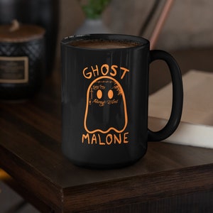 Ghost Malone Fall Coffee Mug Ghost Mug Spooky Season Mug Cute Halloween Decor Autumn Mug Roommate Gift Cute Ghost Decor Ghost Coffee Mug