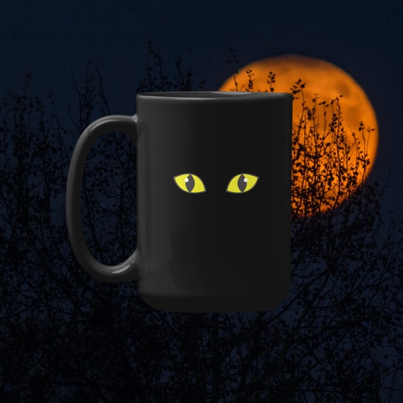 Cat Eyes Cat Coffee Mug Kitty Mug Cat Lover Gift Ideas Cat Stuff Spooky Season Mug Supernatural Mug Fall Coffee Mug Halloween Cat Mug