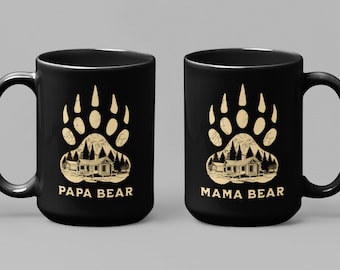 Mama Bear Papa Bear Mug Set – Family Coffee Mugs