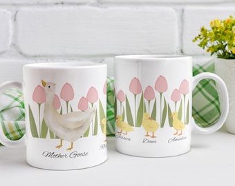 Personalized Mother Goose and Kids Mug | Gifts For Mom | Custom Mama Goose Gift, Mothers Day Mug, For Mom, Mother, Mama, Friend