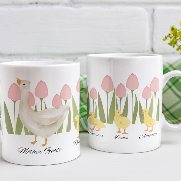 Personalized Mother Goose and Kids Mug | Gifts For Mom | Custom Mama Goose Gift, Mothers Day Mug, For Mom, Mother, Mama, Friend