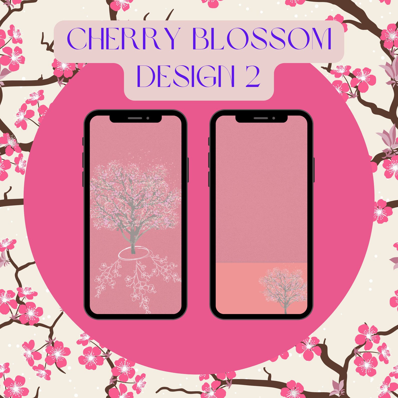 Cherry Blossom Phone Wallpaper Bundle Desktop Wallpaper Laptop Etsy