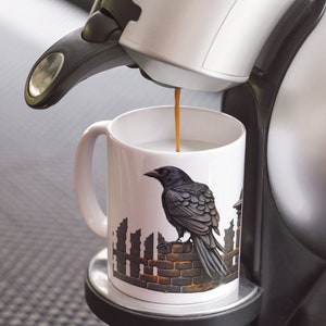 Raven Mug Ravens Bird Mug Raven Decor Goth Mug Raven Gifts Gothic Mug The Raven Crow Mug Book Lover Mug Raven Queen