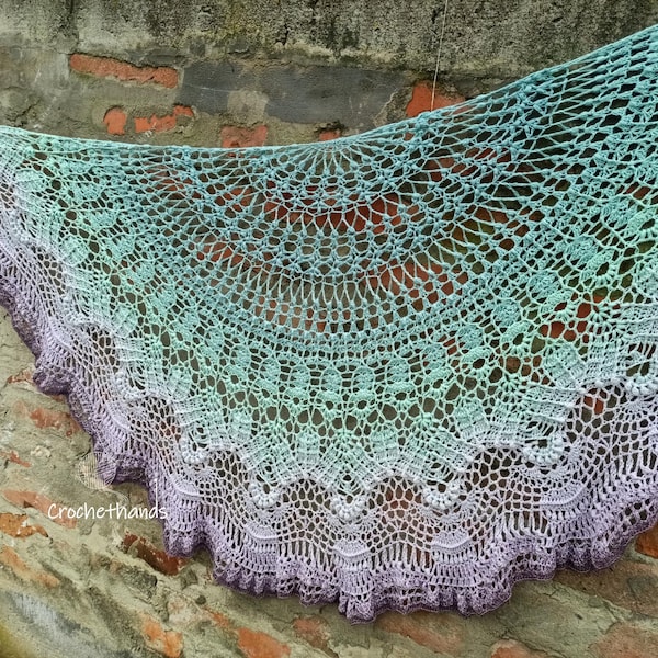 Patrón gráfico de crochet de chal reineta