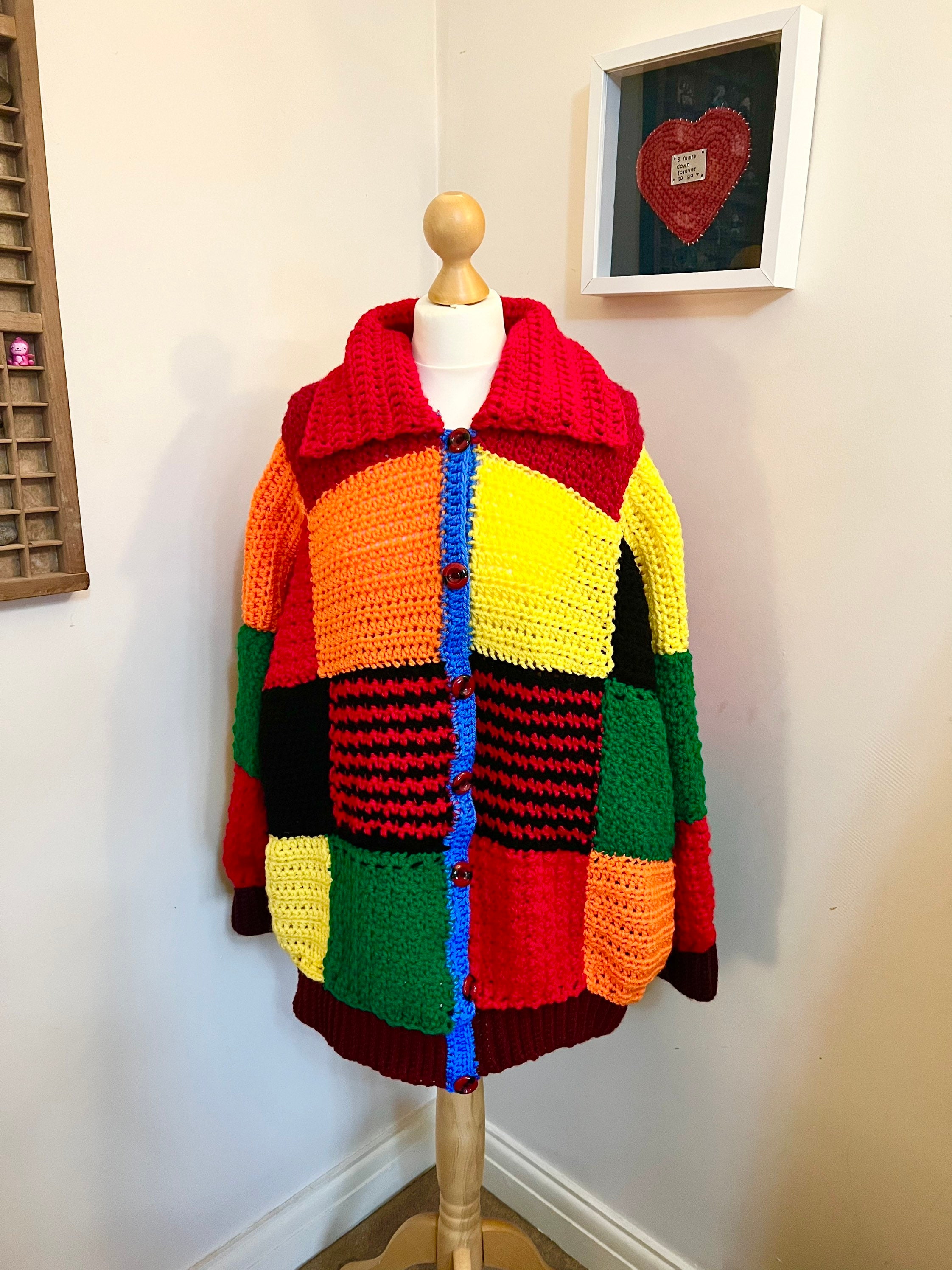 Harry Styles Inspired Crochet Patchwork Cardigan Jumper One Etsy