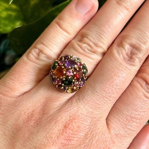 18k Gemstone Ring, Multi-Gemstone Ring, Vintage Jewelry, Estate Jewelry, 18k Yellow Gold, Rainbow Jewelry, Gemstone Jewelry, Estate Rings