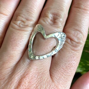 Sterling Silver Heart Ring, Heart Jewelry, USA Seller, Unique Ring, Estate Jewelry, Vintage Ring, Sterling Silver Jewelry, Sterling Ring