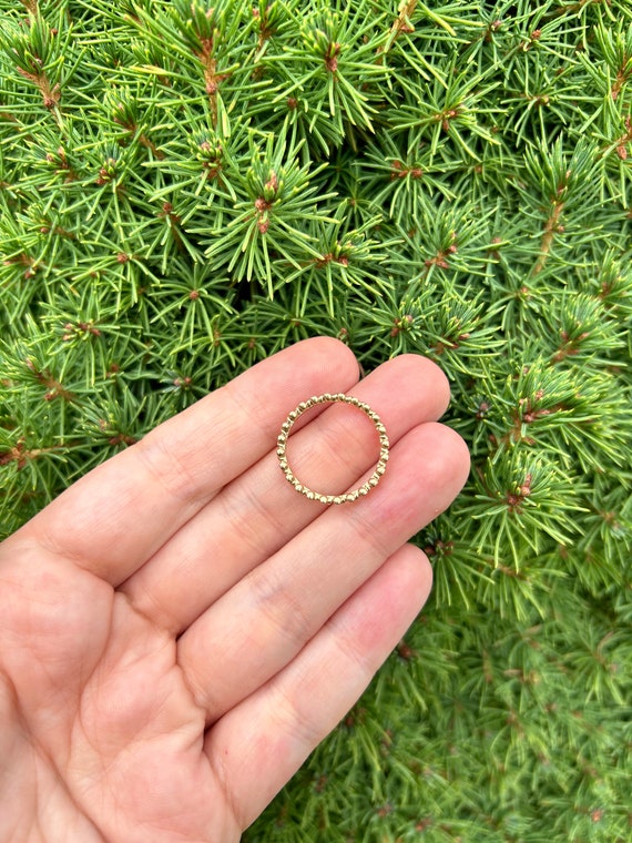14k Gold Band Pandora Floral Elegance Stackable Band Wedding