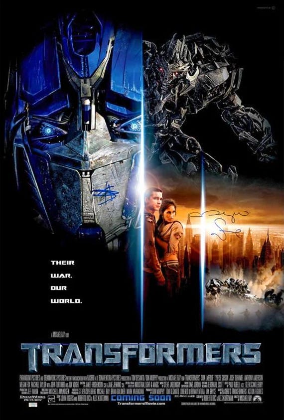 Megan Fox & Shia Labeouf 'transformers' Original Autographed 27x40