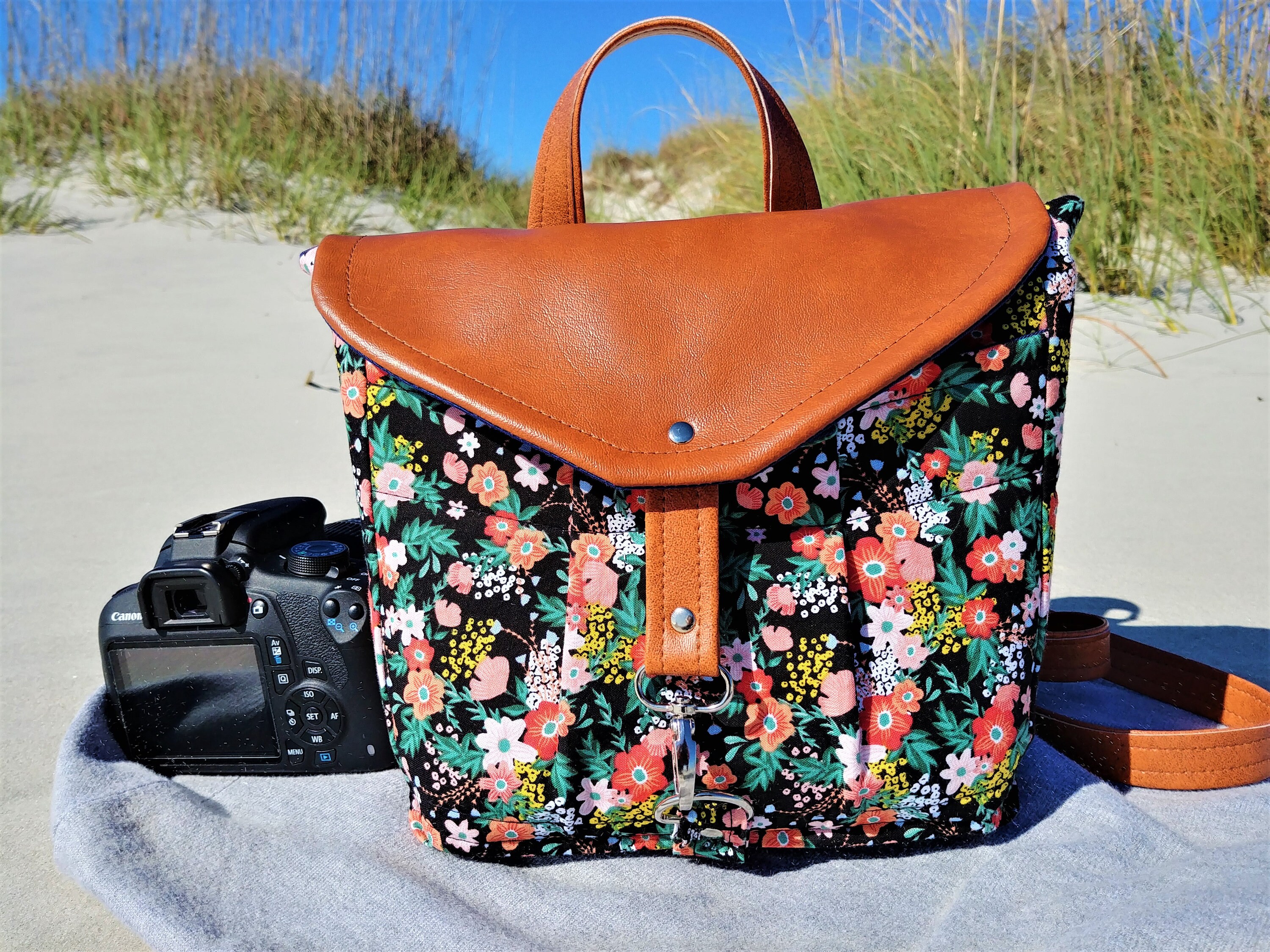 Camera bag with POCKET / cute backpack camera bag / SMALL Etsy