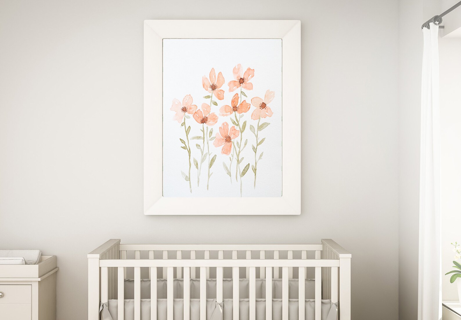 Handpainted Watercolor Flowers, Nursery, Floral, Digital Print Etsy UK