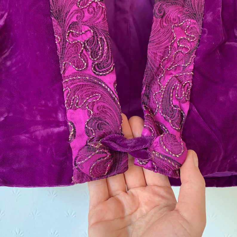 Vintage 1960/'s Handmade Purple Velvet Bolero