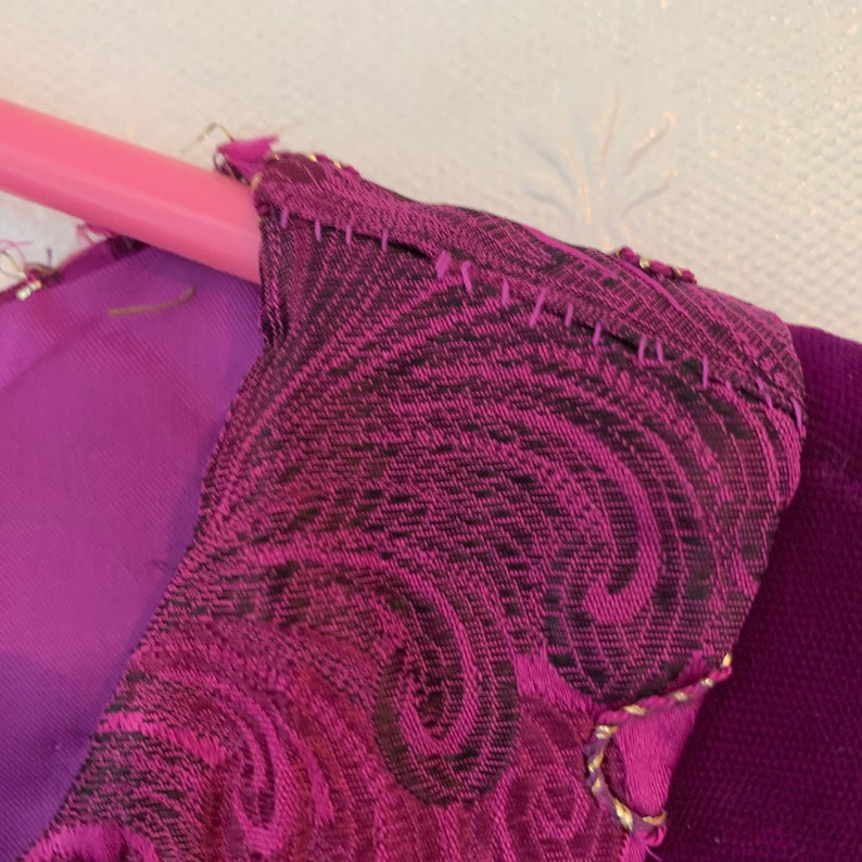 Vintage 1960/'s Handmade Purple Velvet Bolero