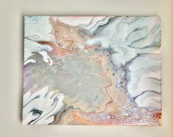 Original Abstract Fluid Art Acrylic Painting on canvas ~ 16x20”