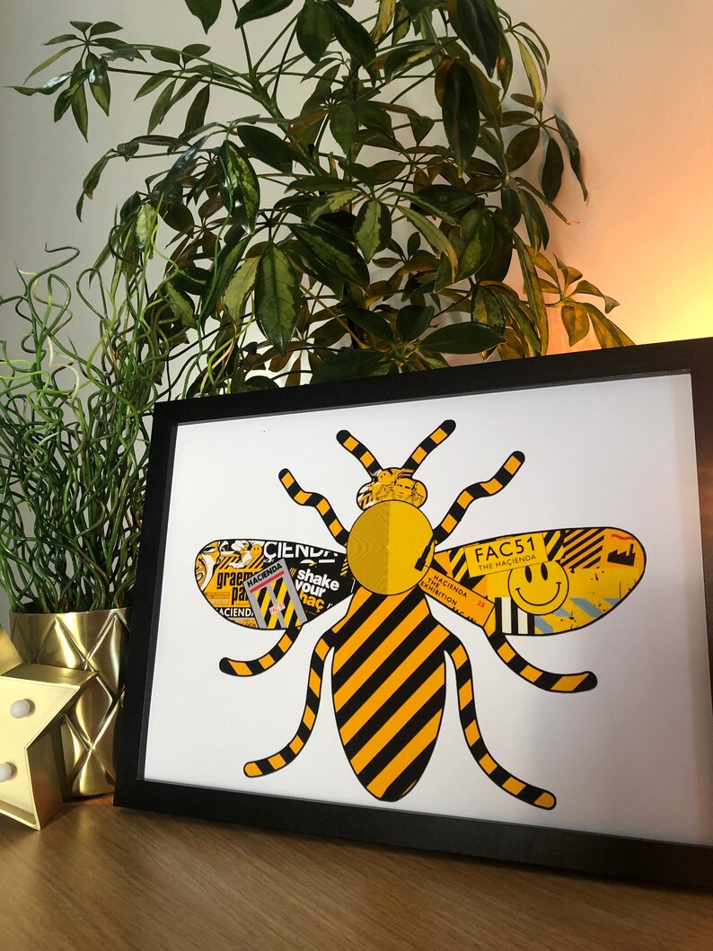 HACIENDA MANCHESTER BEE wall art print Etsy