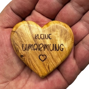 Hand flatterer Small hug made of olive wood personalized