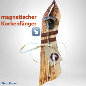 Olive wood bottle opener, wall mounted bottle opener