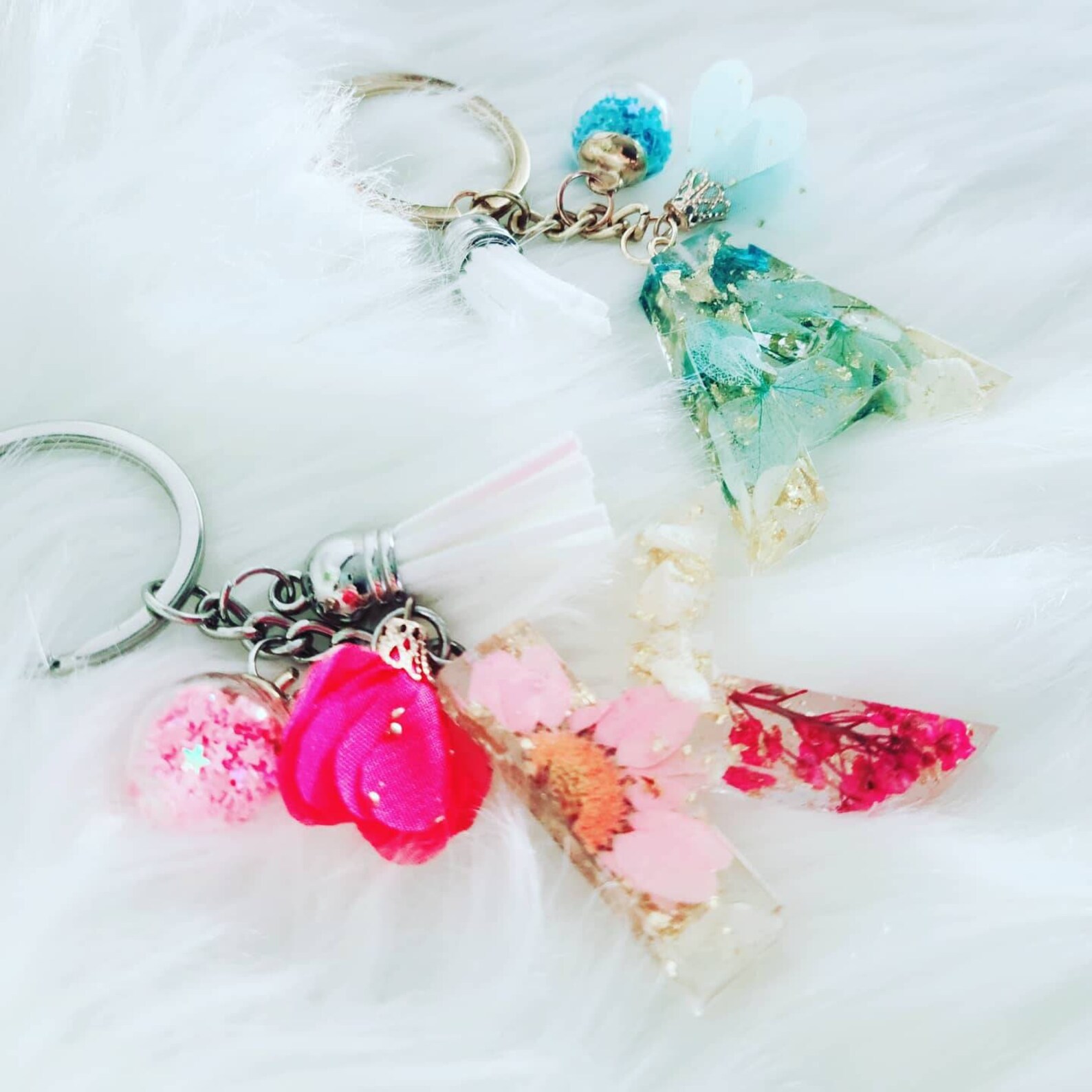 Flower keychains keychains resin keychains accessories Etsy