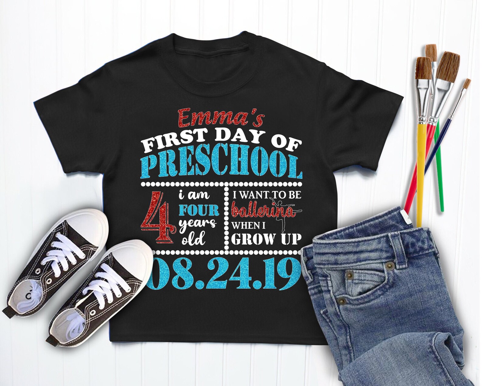 Personalized First Day Of Preschool Shirt Stat 1st Day Of Etsy