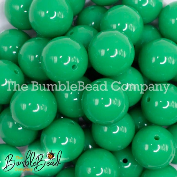20mm Kelly Green Solid Bubblegum Beads, Acrylic Gumball Beads in Bulk, 20mm Beads, 20mm Bubble Gum Beads, 20mm Shiny Chunky Beads
