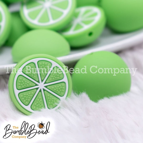 Lime Slice Silicone Focal Bead Accessory - Silicone beads - 22mm x 11mm