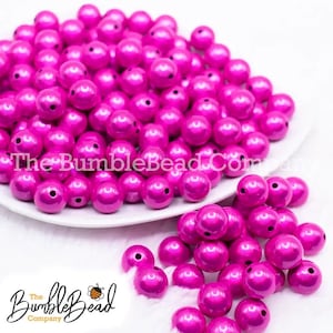 12mm Hot Pink Miracle Chunky acrylic Bubblegum Bead, Resin Beads in Bulk, 12mm Beads, 12mm Miracle Bubble Gum Beads