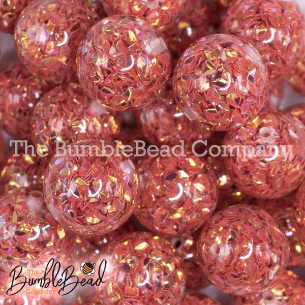 20mm Red Majestic Confetti Acrylic Chunky Bubblegum Beads, Speckled Beads in Bulk, 20mm Beads, 20mm Bubble Gum Beads