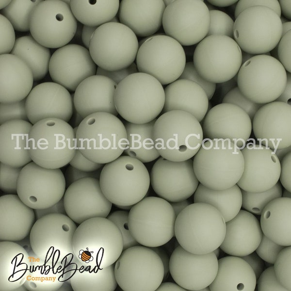 15mm Matcha Green Silicone Beads, Silicone Beads in Bulk, 15mm silicone bubblegum Beads, Chunky Beads