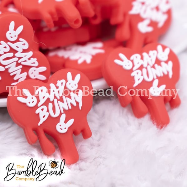 Bad Bunny Silicone Focal Bead Accessory - Silicone beads