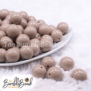 16mm Latte Brown Solid Acrylic Chunky Bubblegum Beads, Acrylic Gumball Beads in Bulk, 16mm Bubble Gum Beads, 16mm Shiny Chun