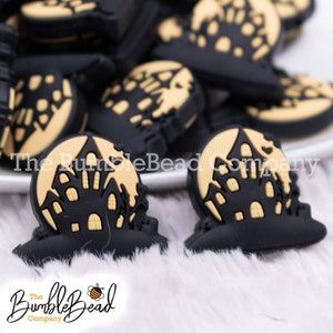 Haunted House Silicone Focal Bead Accessory - Silicone beads - 32mm x 27mm