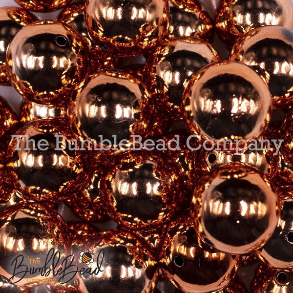 20MM Copper Brown Reflective Chunky Bubblegum Beads, Acrylic Gumball Beads in Bulk, 20mm UV Beads, 20mm Bubble Gum Beads