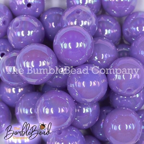 20mm Neon Light Purple Solid AB Bubblegum Beads,  Acrylic Neon Gumball Beads in Bulk, 20mm Bubble Gum Beads, 20mm bright Shiny Chunky Beads