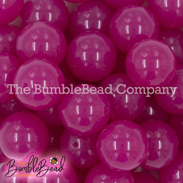 20mm Raspberry Pink "Jelly" Stylic Acrylic Chunky Bubblegum Beads, 20mm chunky beads, chunky necklaces, 20mm beads