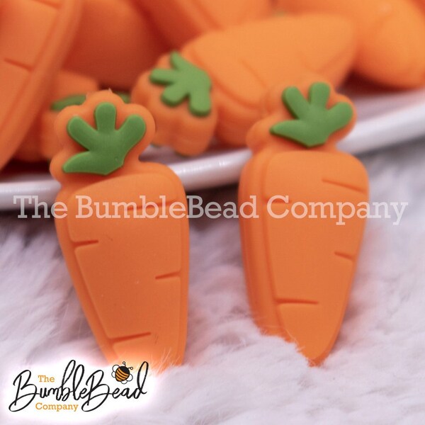 Carrot Silicone Focal Bead Accessory - Silicone beads - 29mm x 13mm