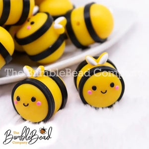 3D BumbleBee Silicone Focal Bead Accessory - Silicone bead
