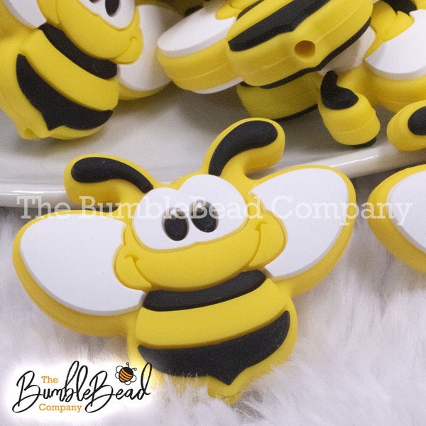Bumblebee Silicone Focal Bead Accessory - 36mm x 29mm,  Silicone beads