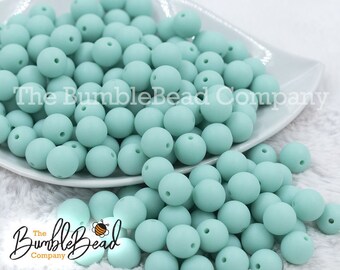 12mm Aqua Blue Matte Solid Acrylic Bubblegum Beads, Acrylic Gumball Beads in Bulk, 12mm Bubblegum Beads, Chunky Beads - 20 Count Lot