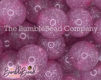 20MM Pink Glitter Sparkle Chunky Bubblegum Beads, Acrylic Beads in Bulk, 20mm Bubble Gum Beads, 20mm Shiny Beads