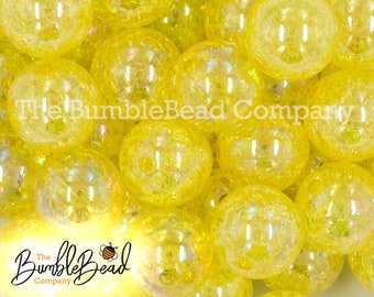 BULK 100 Yellow AB Acrylic Round 8mm Beads BD1078